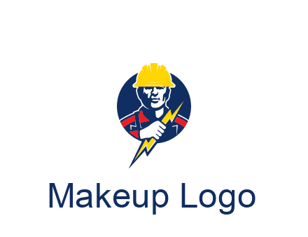 man holding electric bolt energy logo