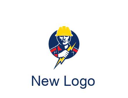 man holding electric bolt energy logo