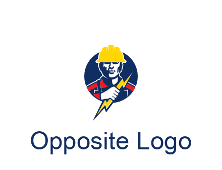 man holding electric bolt energy logo