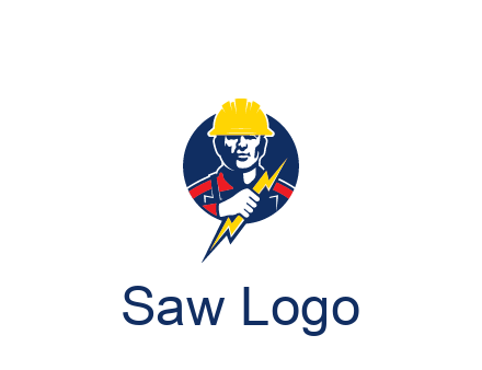 man holding electric bolt energy logo