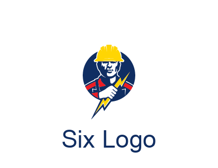 man holding electric bolt energy logo