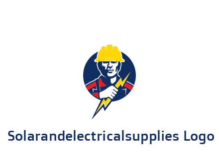 man holding electric bolt energy logo