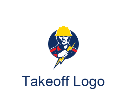 man holding electric bolt energy logo