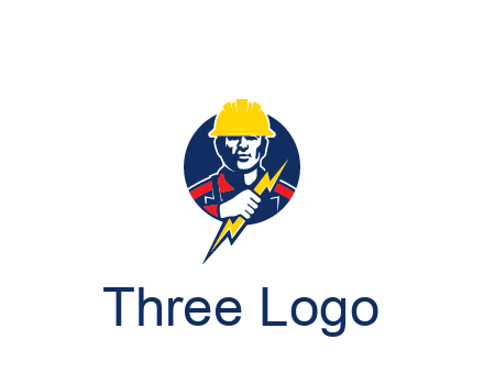 man holding electric bolt energy logo