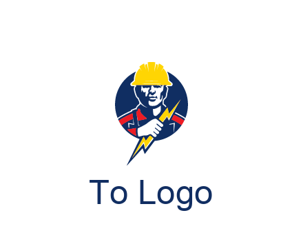 man holding electric bolt energy logo