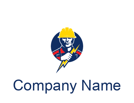 man holding electric bolt energy logo
