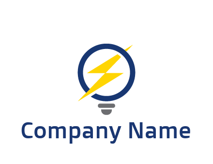 lightning in light bulb energy logo