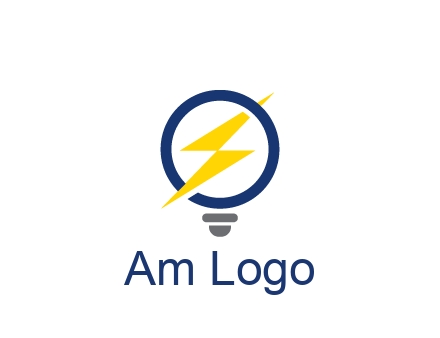 lightning in light bulb energy logo