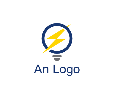 lightning in light bulb energy logo