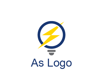 lightning in light bulb energy logo