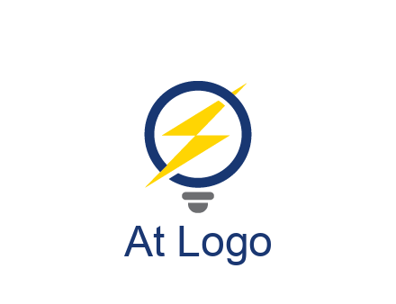 lightning in light bulb energy logo