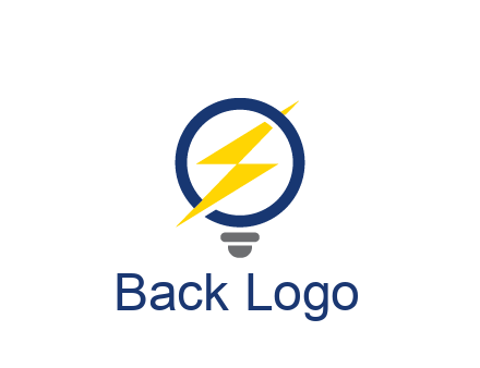 lightning in light bulb energy logo