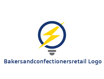 lightning in light bulb energy logo