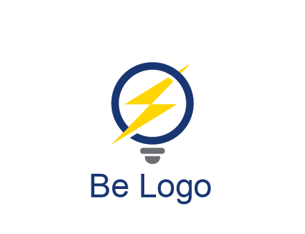 lightning in light bulb energy logo