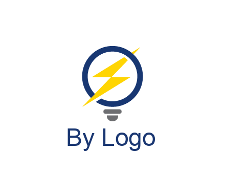 lightning in light bulb energy logo