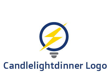 lightning in light bulb energy logo