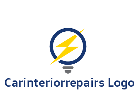 lightning in light bulb energy logo