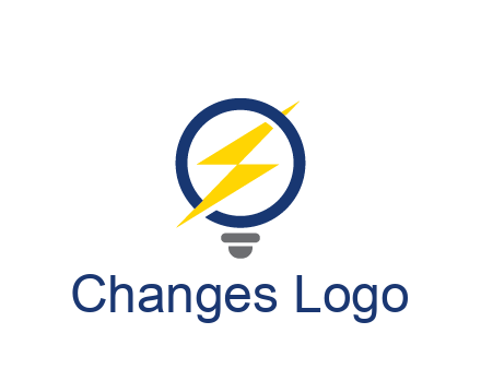 lightning in light bulb energy logo
