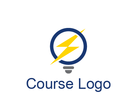 lightning in light bulb energy logo