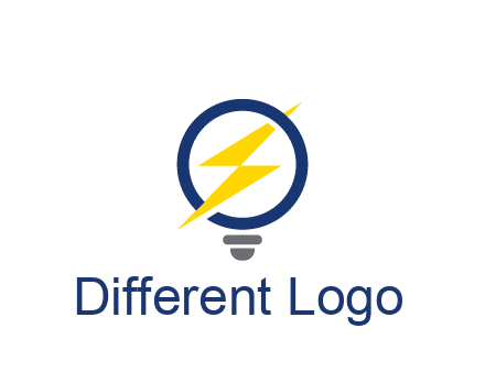 lightning in light bulb energy logo