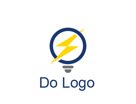 lightning in light bulb energy logo