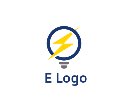 lightning in light bulb energy logo