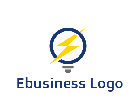 lightning in light bulb energy logo
