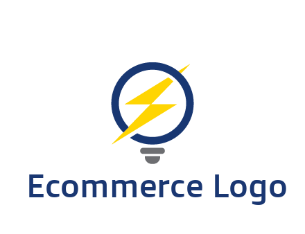 lightning in light bulb energy logo