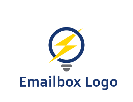 lightning in light bulb energy logo