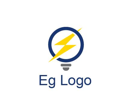 lightning in light bulb energy logo