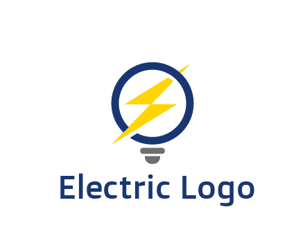lightning in light bulb energy logo