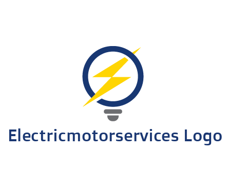 lightning in light bulb energy logo