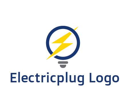 lightning in light bulb energy logo