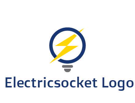 lightning in light bulb energy logo