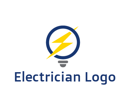 lightning in light bulb energy logo