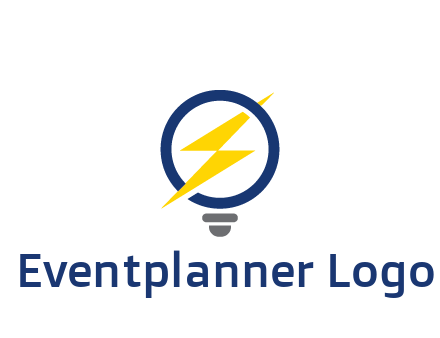 lightning in light bulb energy logo