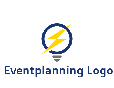 lightning in light bulb energy logo
