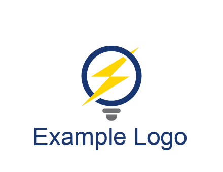 lightning in light bulb energy logo