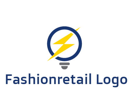 lightning in light bulb energy logo