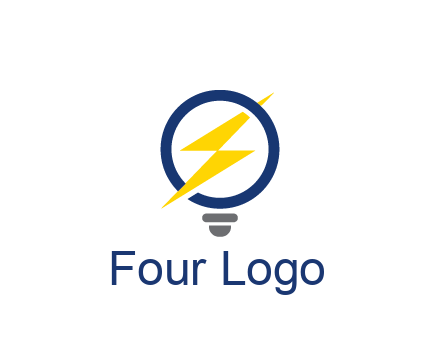 lightning in light bulb energy logo