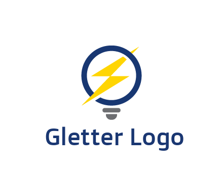 lightning in light bulb energy logo