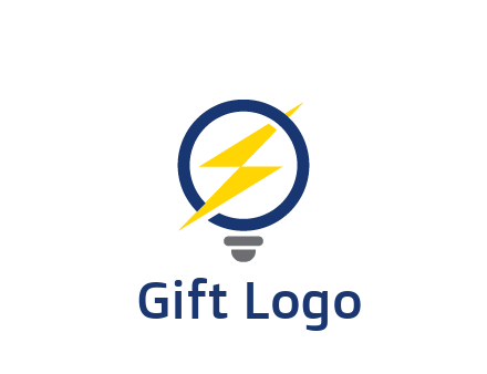 lightning in light bulb energy logo