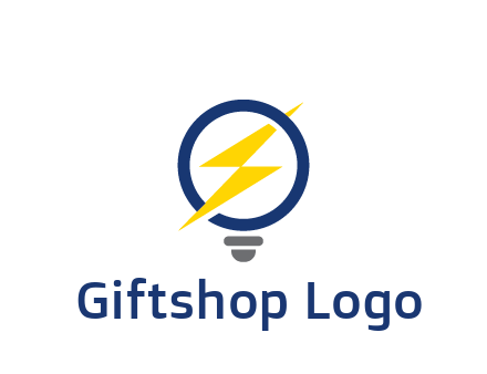 lightning in light bulb energy logo