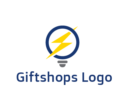 lightning in light bulb energy logo