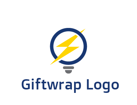 lightning in light bulb energy logo