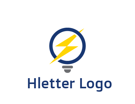 lightning in light bulb energy logo