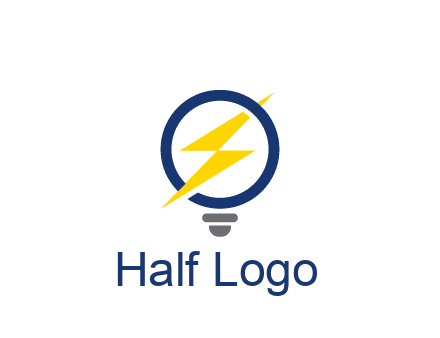lightning in light bulb energy logo