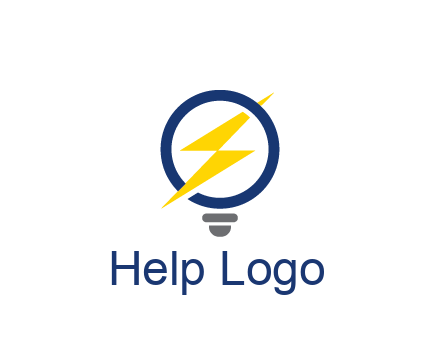 lightning in light bulb energy logo