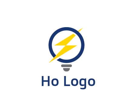 lightning in light bulb energy logo