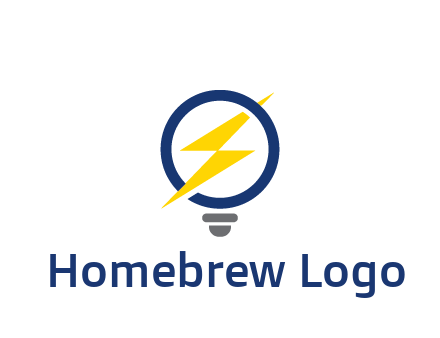 lightning in light bulb energy logo